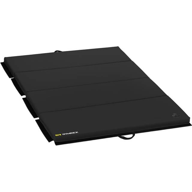 Gymrex - Tri-Fold Gymnastics Mat Folding Gym Exercise Floor Mat Workout Black 200x120x5cm