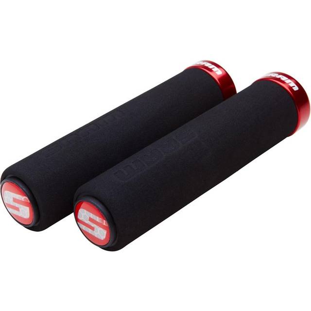 SRAM Locking Grips Foam With Single Clamp and End Plugs - Black with Black Clamp