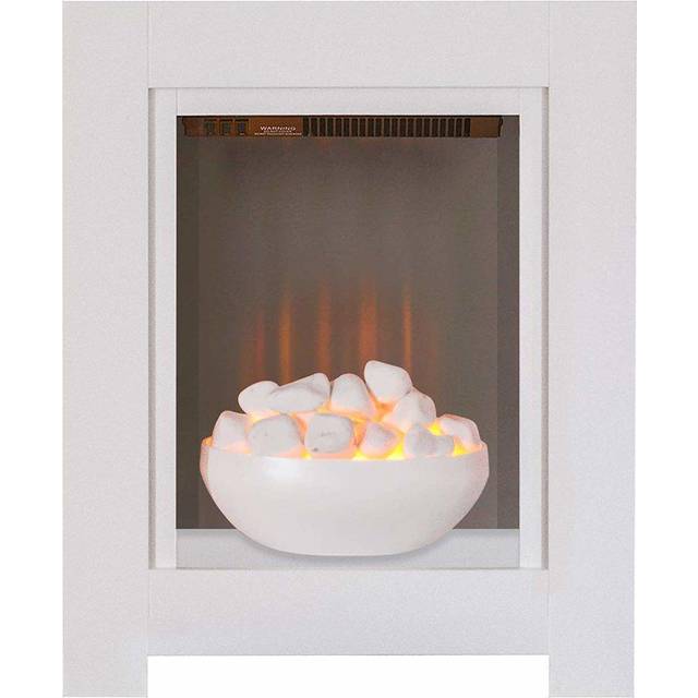 Adam 2kW Monet Fireplace Suite In Pure White With Electric Fire 23 Inch, White
