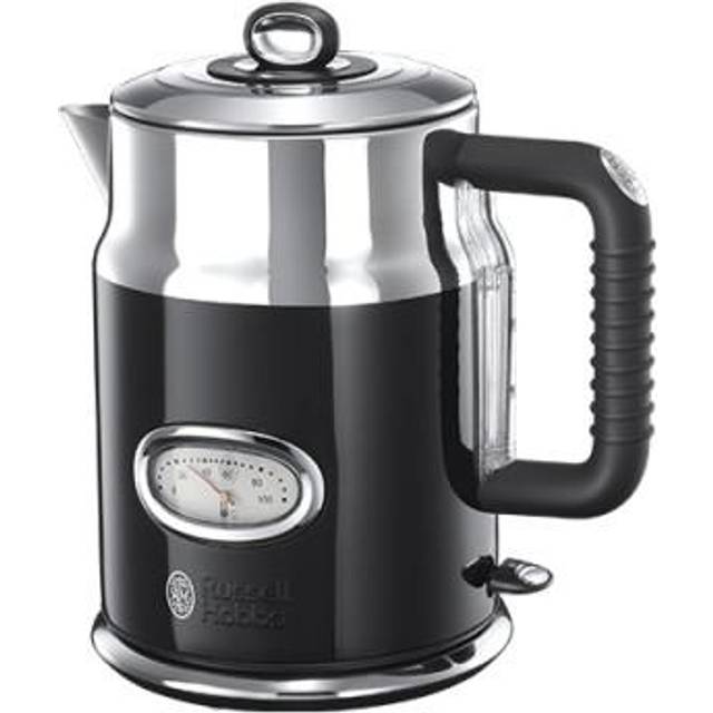 Russell Hobbs Retro Vintage Cream vattenkokare, 1,7l, 2400 W, snabbkokningsfunktion, temperaturmätare i retrodesign, vattennivåindikator, perfekt hällpip, 21672-70