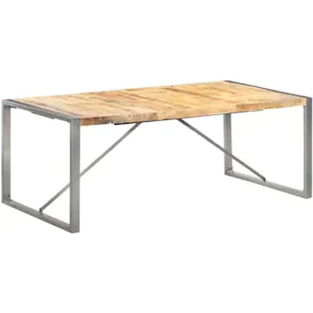 vidaXL Dining Table 200x100x75 cm Solid Rough Mango Wood - Brown