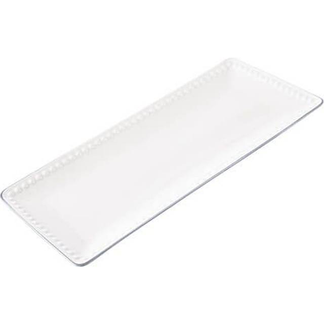 White Mary Berry Beaded Rectangular Serving Plate, 30cm
