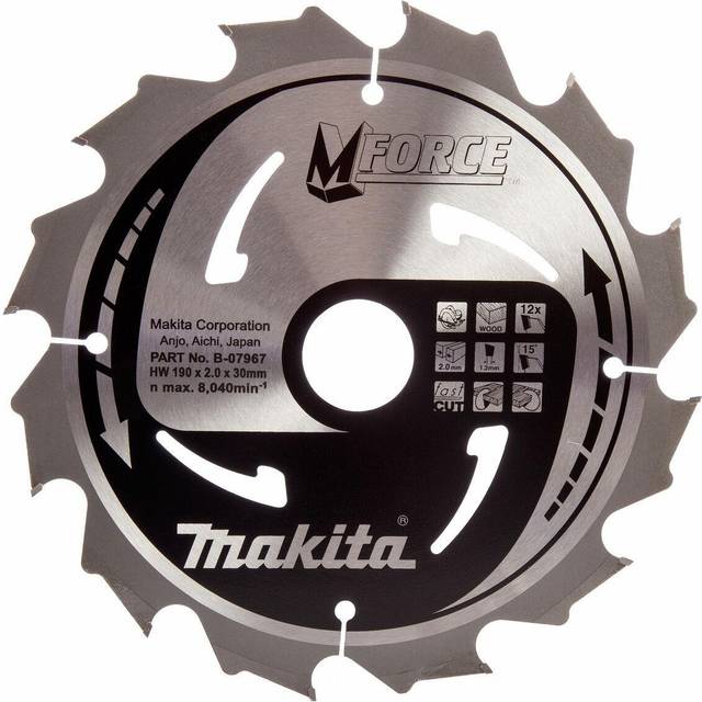 Makita MFORCE Wood Cutting Saw Blade 190mm 12T 30mm