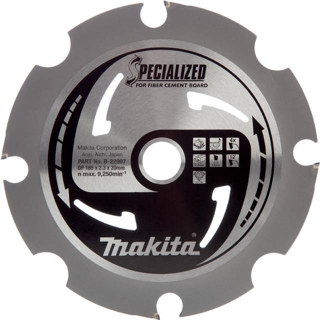 Makita SPECIALIZED PCD Fibre Cement Cutting Saw Blade 165mm 4T 20mm