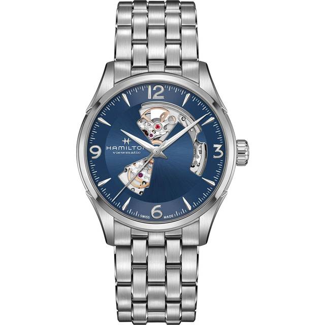 Hamilton Jazzmaster Stainless Steel Open Heart Automatic H32705141 Men's Watch blue