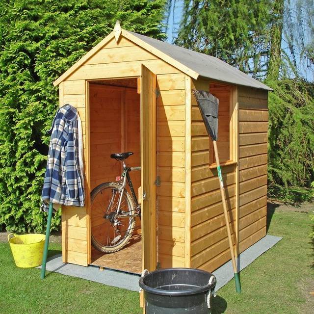 Shire Shetland Apex Shed 6x4 - Honey Brown