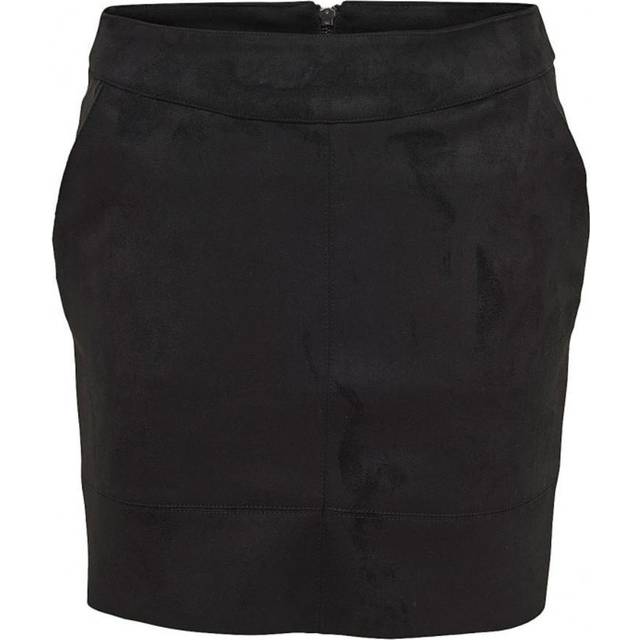 Only Imitated Leather Skirt - Black