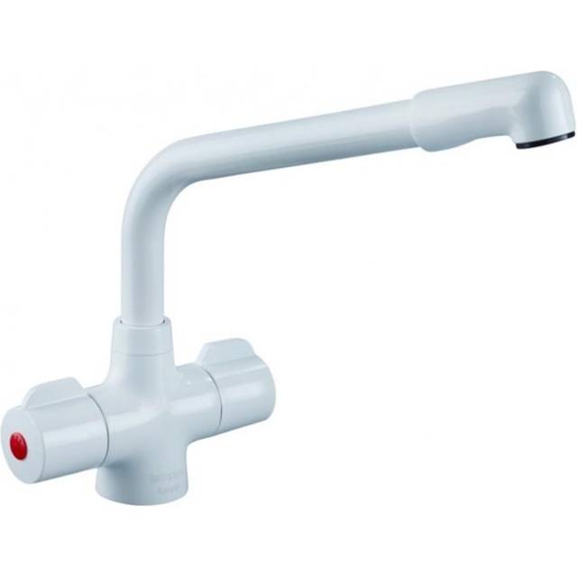 Manhattan EasyFit Mono Kitchen Sink Mixer Tap Dual Handle - White - Bristan