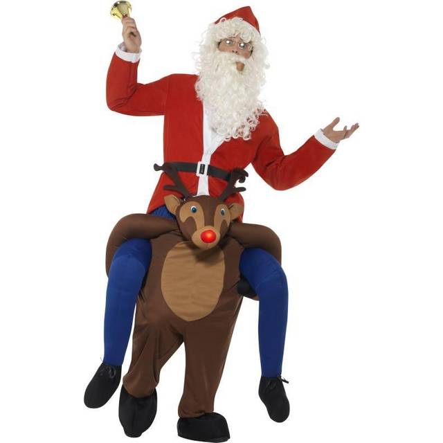 Smiffy's 49669 Piggyback Reindeer Rudolf Costume, Brown, One Size -  piggyback costume mens ladies ride mascot fancy dress christmas halloween