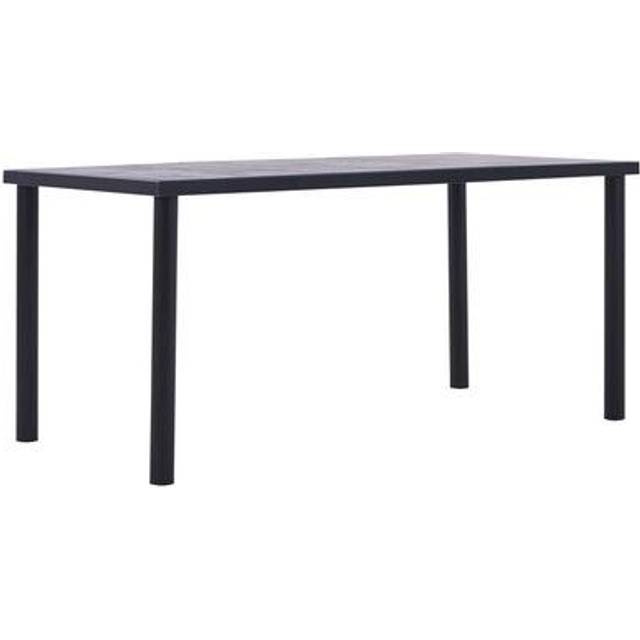 Vidaxl - Dining Table Black 160x80x75 cm Tempered Glass