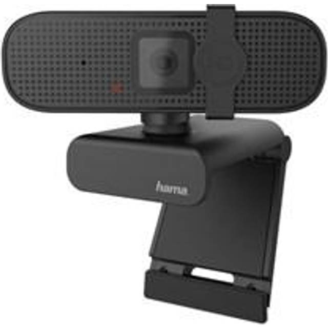 Hama Extern kamera för bärbar dator (webbkamera med mikrofon, kamera PC med 1080p Full HD webbkamera TV, PS5-kamera webbkamera Macbook svängbar 360 grader, kameraskydd, 1/4 tums gänga för stativ)