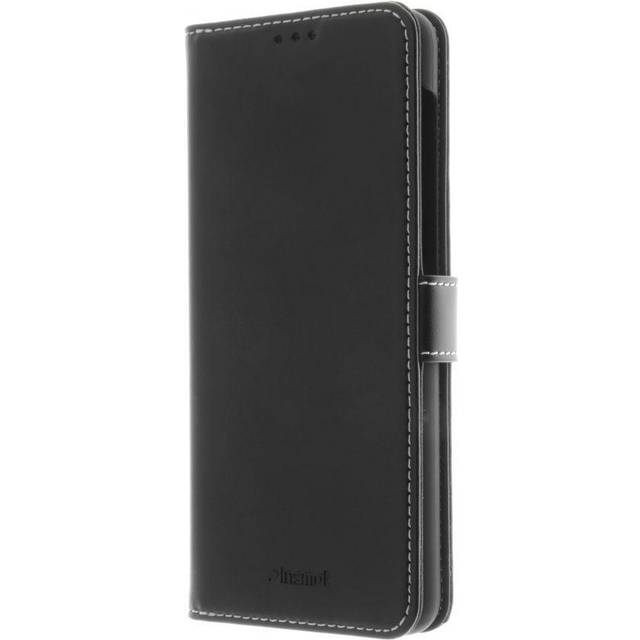 Insmat Flip Case - Vikbart fodral för mobiltelefon - genuint läder, termoplastisk polyuretan (TPU) - svart - för Samsung Galaxy A52