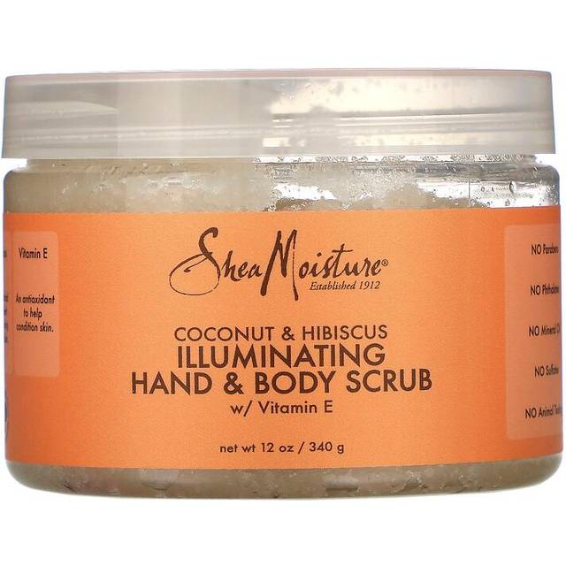 SheaMoisture Cruelty-Free Coconut & Hibiscus Illuminating Hand & Body Scrub for Dull Skin 12 oz