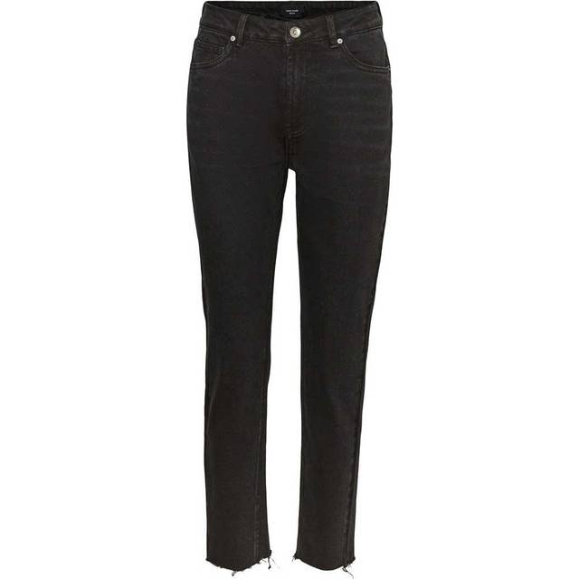 Vmbrenda Hög Midja Rak Passform Ankel Jeans - Dubh - 27/32