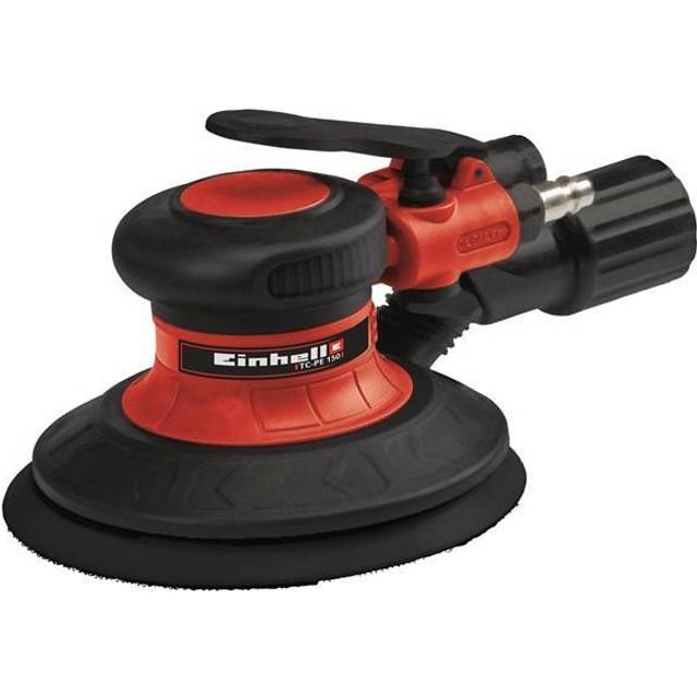 Einhell Druckluft-Exzenterschleifer TC-PE 150 (150 mm Schleiftellerdurchmesser, stufenloser Regulierungshebel, inkl. 6 Schleifpapieren, Stecknippel, Spannschlüssel)