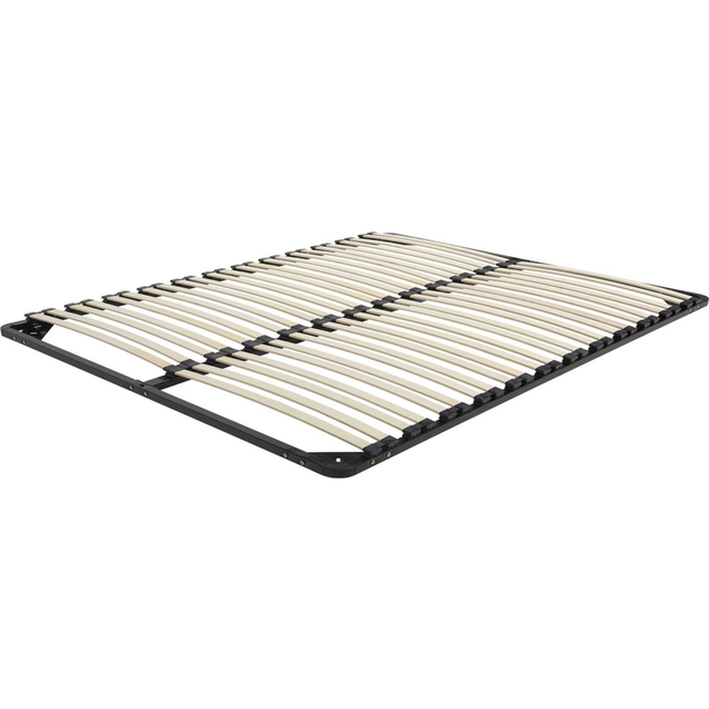 Beliani Slatted Bed Base Combourg 140 X 200 Cm (eu Double), Black