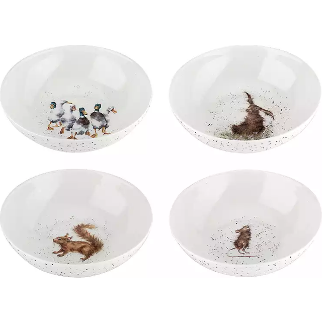 Classic Wrendale Designs - Assorted Cereal Bowls - Brown;White;Grey