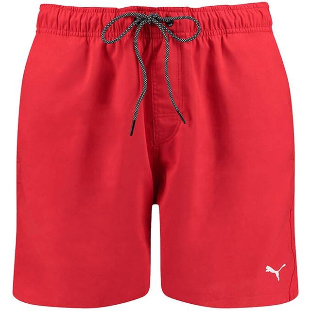 PUMA Herr medellånga badbyxor €" synliga shorts med dragsko, röd, S