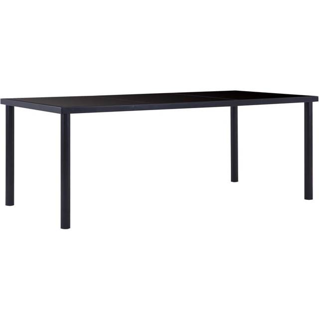 vidaXL Dining Table Black 200x100x75 cm Tempered Glass