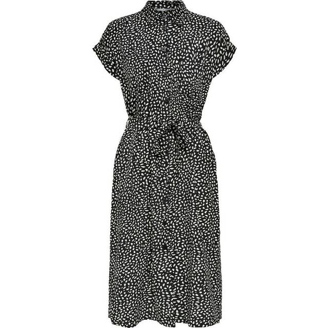 ONLY dam Casual klänning Onlhannover S/S Shirt Dress Noos Wvn , Svart/aop: konfetti , 32
