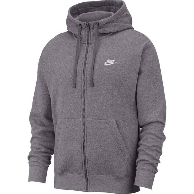 Nike Sportswear Club Fleece Men s Full Zip Hoodie Charcoal Heather Anthracite White Price