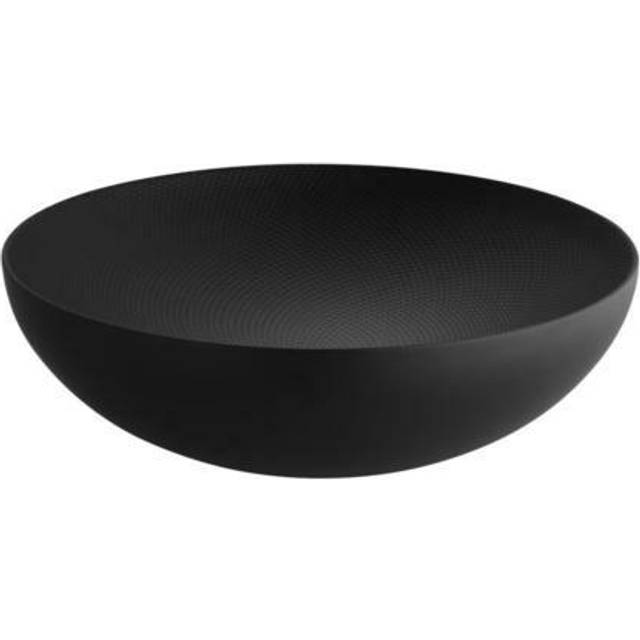 Alessi - Double Bowl Ø25cm - schwarz/epoxidharzlackiert/mit Reliefdekor/H 7,3cm / Ø 25cm - black (7.3 x &#8960;25.0cm)