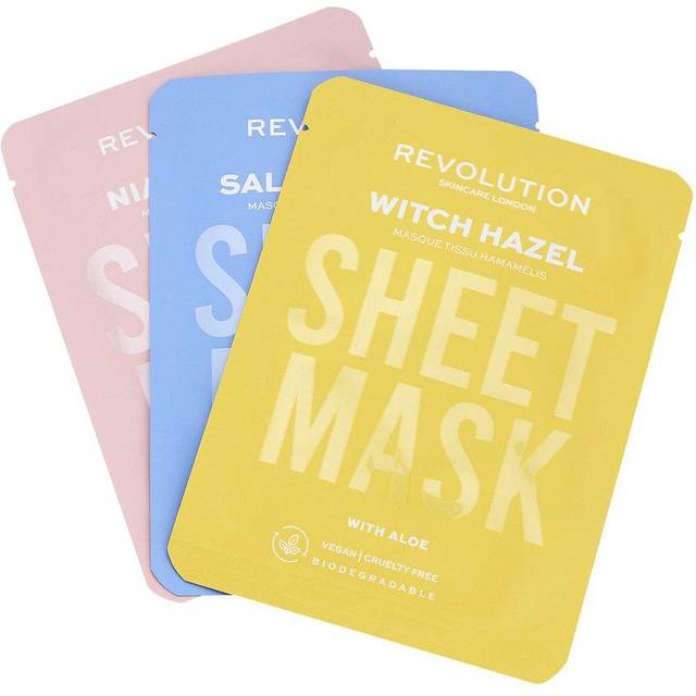 Revolution Beauty Blemish Prone Skin Biodegradable Sheet Mask 3-pack