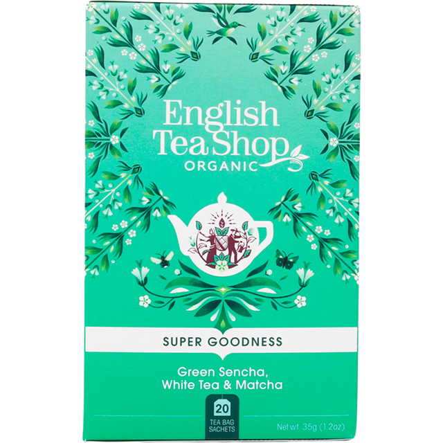 English Tea Shop Green Sencha White Tea & Matcha, eko - 20 tepås