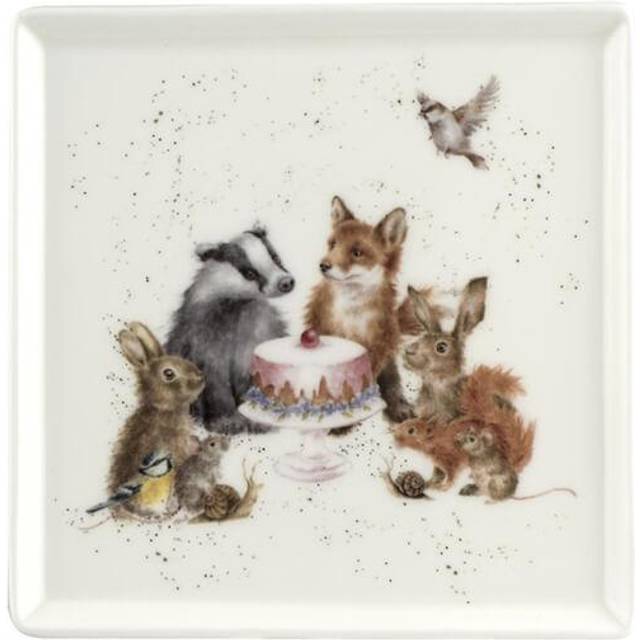 Wrendale Designs Square Plate - White (18cm W)