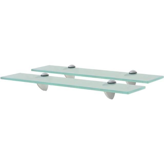 Hyllplan 2 st glas genomskinlig 50x20 cm