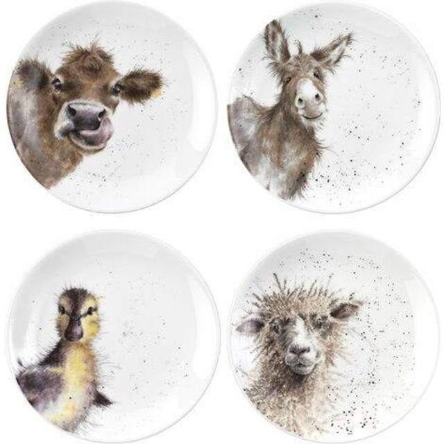 Wrendale Designs - Assorted Coupe Side Plates - White (17cm W X 1cm W)
