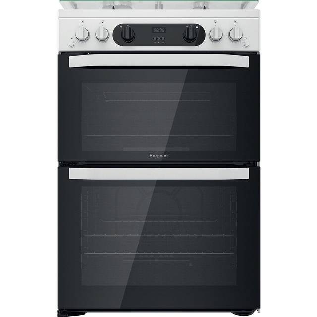 Hotpoint HDM67G0CCW/UK 60cm Gas Double Oven Freestanding Cooker - White