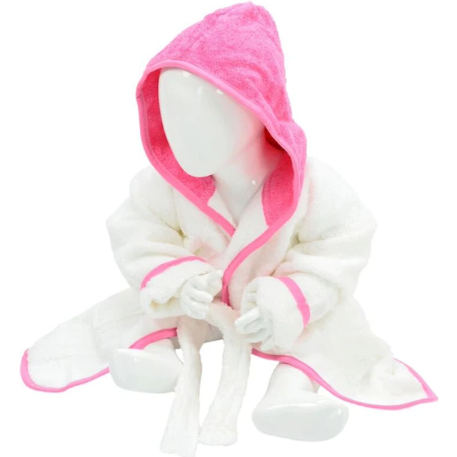 A&R Towels Baby/Toddler Babiezz Hooded Bathrobe 12/24 pink/white