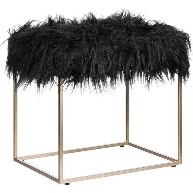 Footstool MANHATTAN Faux Fur White