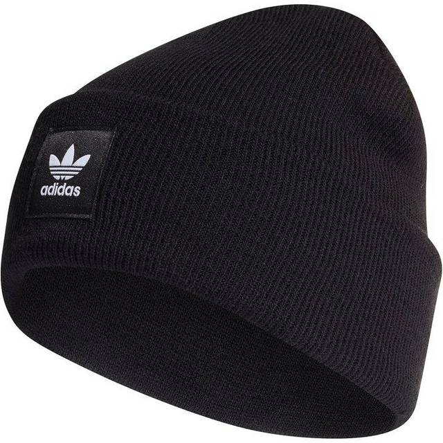 adidas Originals Unisex Cuff Knit Beanie - Black/White, Black, Size One Size, Men - ONE SIZE