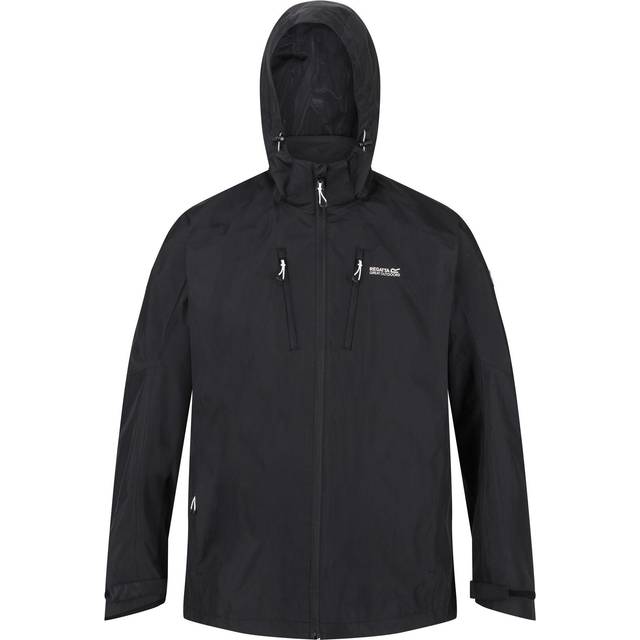 (L, Black) Regatta Mens Calderdale IV Waterproof Softshell Hooded Walking Jacket