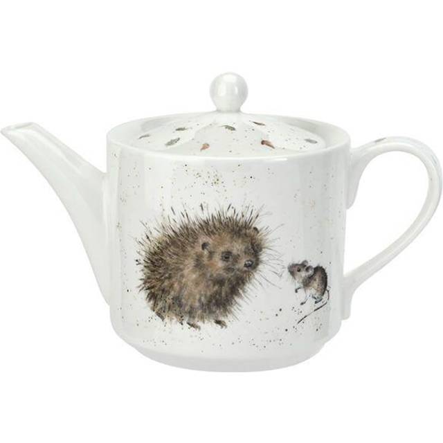 Wrendale Designs Hedgehog & Mice Teapot - Brown;White (0.6ml)