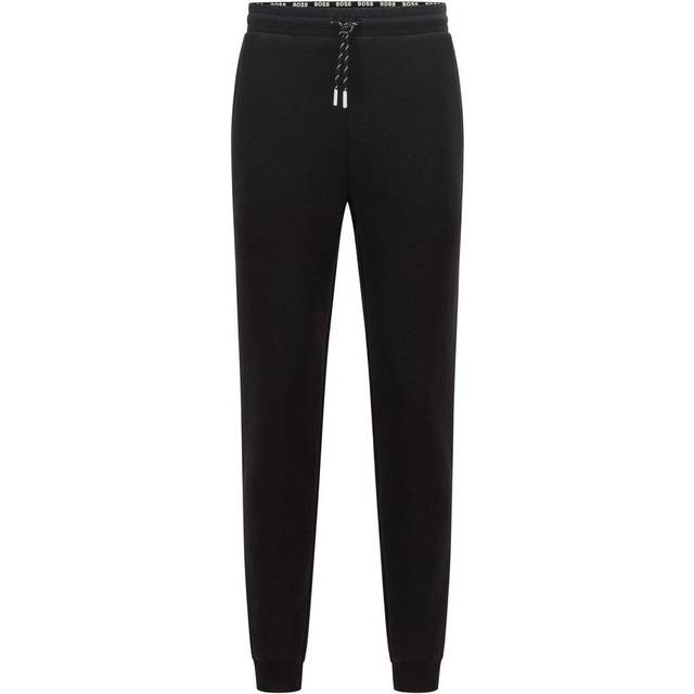 BOSS Hadiko 1 joggingbyxor med benmanschetter och randigt snöre, Black1, XXL