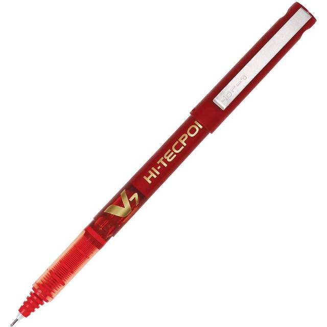 Pilot V7 Hi-Tecpoint Ultra Rollerball Pen Fine Red (Pack of 12) V702