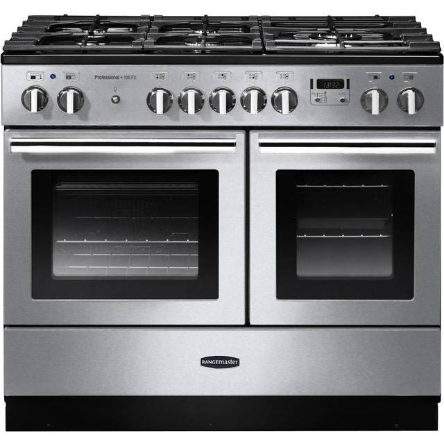 Rangemaster PROPL100FXDFFSS/C Professional Plus FX 100cm Dual Fuel Range Cooker 123340 - STAINLESS STEEL