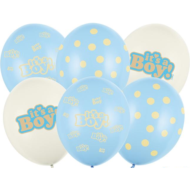 PartyDeco Latex Ballons It's a Boy 6-pack - Gender Reveal - Babyhelp.dk