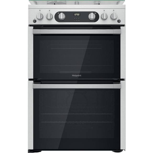 Hotpoint HDM67G0C2CX Inox Freestanding 60cm Gas Double Cooker