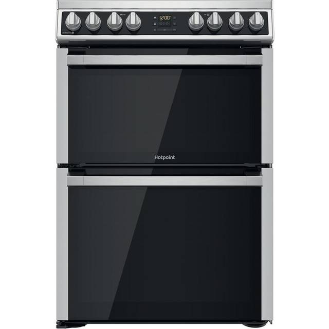 Hotpoint HDM67V8D2CX/UK 60cm Electric Ceramic Double Oven Freestanding Cooker - Stainless Steel
