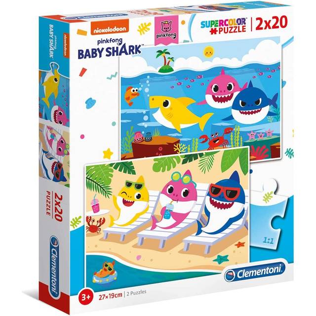 Jigsaw Puzzle Baby Shark 2-In-1 Cardboard 40 Pieces