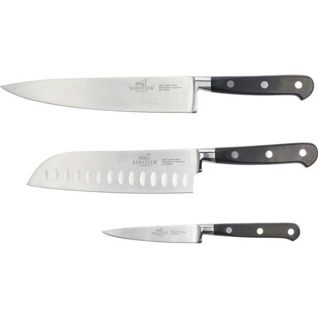 Lion Sabatier """Knivsett Licorne 3 Deler StÃ¥L/svart""" - 1 Knivset Från Magasin - Sort (1)