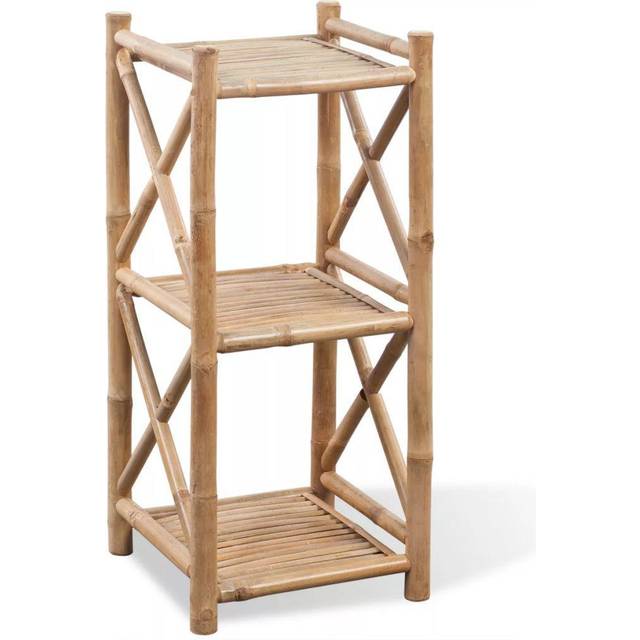 vidaXL 3-Tier Square Bamboo Shelf - Brown