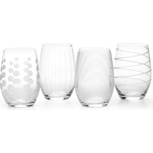 MIKASA Cheers Set of 4 Stemless Wine - Clear
