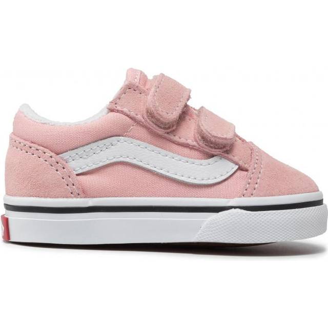 Vans Toddler Girls Old Skool Trainers - Pink/white, Pink/White, Size 9 Younger