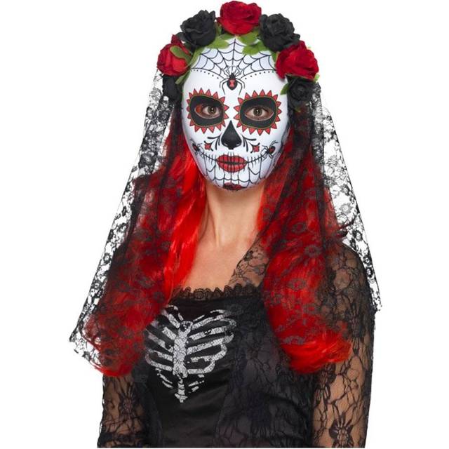 Smiffys 44639 day of the dead senorita mask (one size)