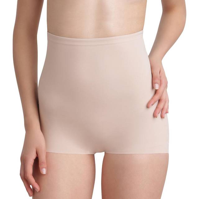 Maidenform Dam eleganta smoothers hög midja pojkshorts enkla formande kontroll trosor, Beige (Paris Nude), L